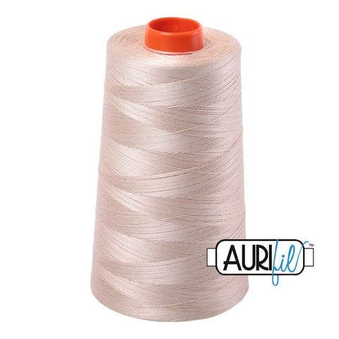 AURIFIL Cone 2312 Ermine Beige Cream Egyptian Mako Cotton 50 Weight Wt 5900 Meters 6452 Yards Quilt Cotton Quilting Thread