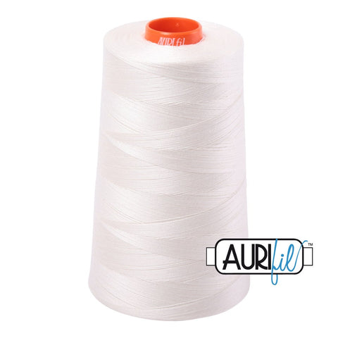 AURIFIL Cone 2026 Chalk Off White Egyptian Mako Cotton 50 Weight Wt 5900 Meters 6452 Yards Quilt Cotton Quilting Thread