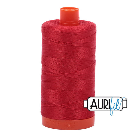 AURIFIL 2265 Lobster Red Bright MAKO 50 Weight Wt 1300m 1422y Spool Quilt Cotton Quilting Thread