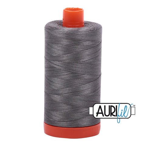 AURIFIL 5004 Grey Smoke MAKO 50 Weight Wt 1300m 1422y Spool Dark Gray Charcoal Quilt Cotton Quilting Thread