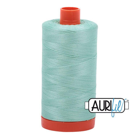AURIFIL 2835 Medium Mint MAKO 50 Weight Wt 1300m 1422y Spool Light Green Seafoam Quilt Cotton Quilting Thread