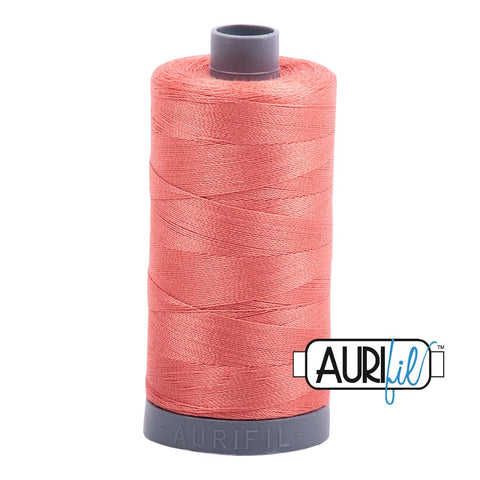 AURIFIL 2225 Salmon MAKO 28 Weight Wt 750m 820y Spool Quilt Cotton Quilting Thread