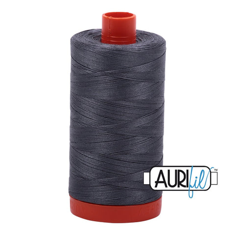 AURIFIL 6736 Jedi MAKO 50 Weight Wt 1300m 1422y Spool Dark Grey Gray Charcoal Slate Quilt Cotton Quilting Thread