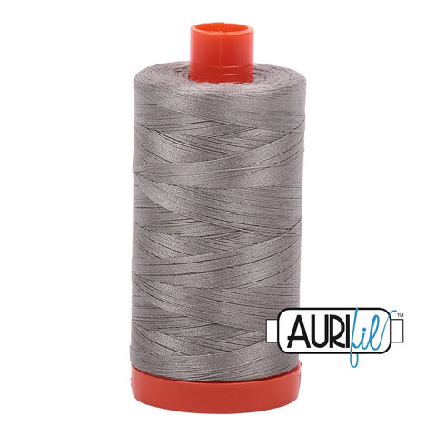 AURIFIL 6732 Earl Gray MAKO 50 Weight Wt 1300m 1422y Spool Soft Gray Grey Quilt Cotton Quilting Thread
