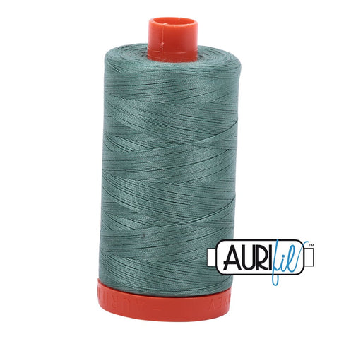 AURIFIL 2850 Medium Juniper Green MAKO 50 Weight Wt 1300m 1422y Spool Quilt Cotton Quilting Thread