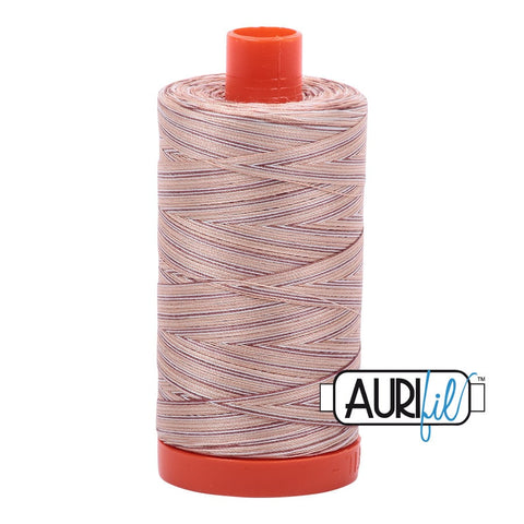 AURIFIL Variegated 4666 Biscotti MAKO 50 Weight Wt 1300m 1422y Brown Beige Tan White Spool Quilt Cotton Quilting Thread