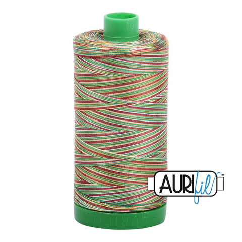 AURIFIL Variegated 4650 Leaves Green MAKO 40 Weight Wt 1000m 1094y Quilt Cotton Quilting Thread