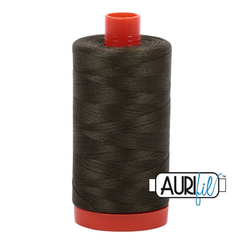 AURIFIL 5012 Dark Green MAKO 50 Weight Wt 1300m 1422y Spool Deep Army Olive Green Quilt Cotton Quilting Thread