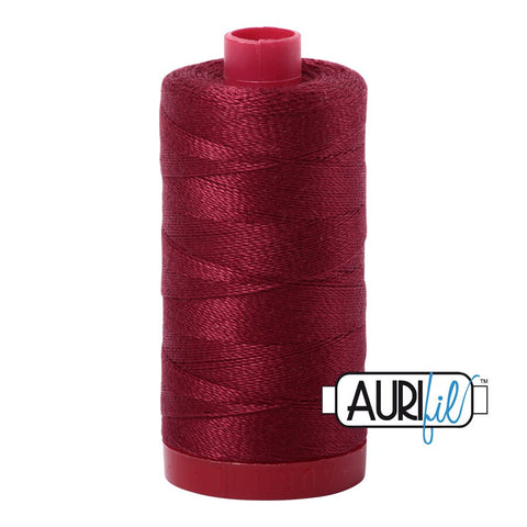 AURIFIL 2460 Dark Carmine Red MAKO 12 Weight Wt 350M 356Yd Spool Quilt Cotton Quilting Thread