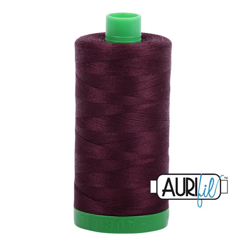 AURIFIL 2465 Very Dark Brown MAKO 40 Weight Wt 1000m 1094y Spool Quilt Cotton Quilting Thread