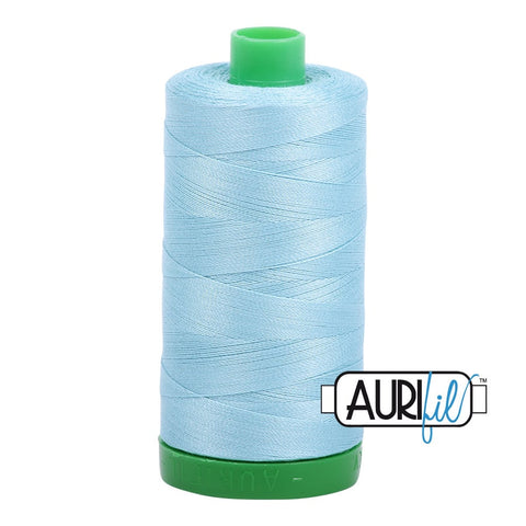 AURIFIL 2805 Light Turquoise Blue MAKO 40 Weight Wt 1000m 1094y Spool Quilt Cotton Quilting Thread