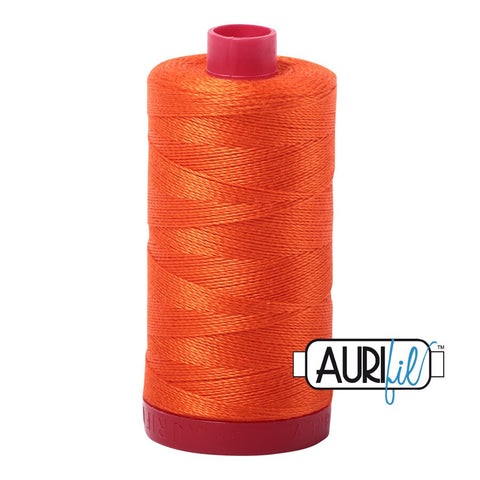 AURIFIL 1104 Neon Orange MAKO 12 Weight Wt 350M 356Yd Spool Quilt Cotton Quilting Thread