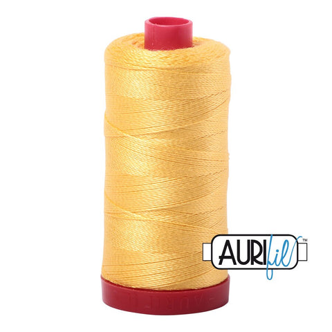 AURIFIL 1135 Pale Yellow MAKO 12 Weight Wt 350M 356Yd Spool Quilt Cotton Quilting Thread