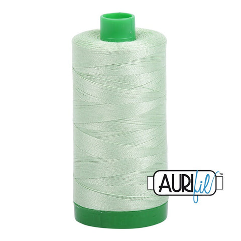 AURIFIL 2880 Pale Green MAKO 40 Weight Wt 1000m 1094y Spool Quilt Cotton Quilting Thread
