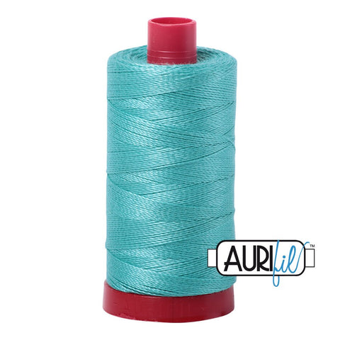 AURIFIL 1148 Light Jade Teal Blue MAKO 12 Weight Wt 350M 356Yd Spool Quilt Cotton Quilting Thread