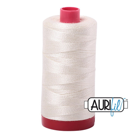 AURIFIL 2026 Chalk MAKO 12 Weight Wt 350M 356Yd Spool Quilt Cotton Quilting Thread