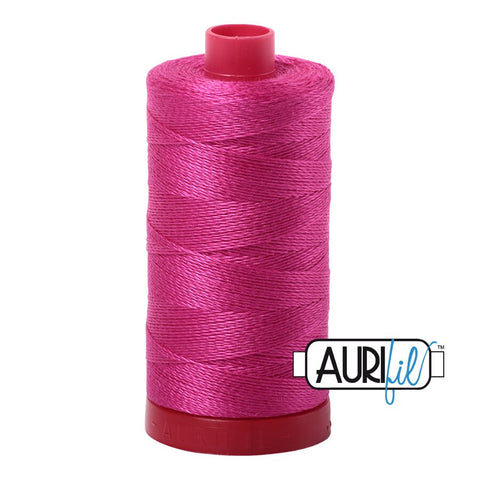 AURIFIL 4020 Fuchsia Pink MAKO 12 Weight Wt 350 Meters 356 Yards Spool Quilt Cotton Quilting Thread