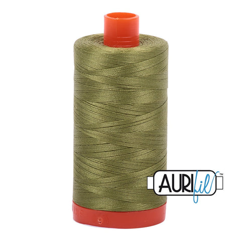 AURIFIL 5016 Olive Green MAKO 50 Weight Wt 1300m 1422y Spool Quilt Cotton Quilting Thread