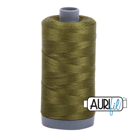 AURIFIL 2887 Very Dark Olive Green MAKO 28 Weight Wt 750m 820y Spool Quilt Cotton Quilting Thread