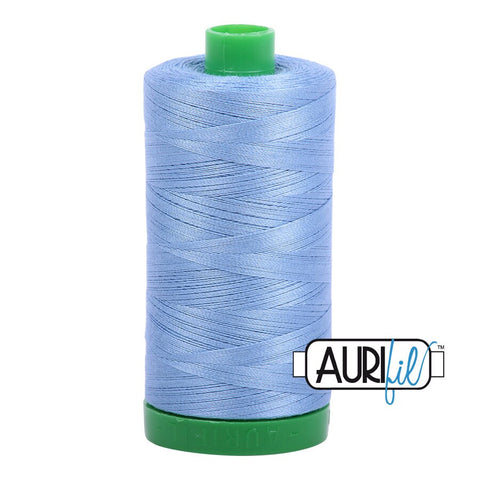 AURIFIL 2720 Light Delft Blue MAKO 40 Weight Wt 1000m 1094y Spool Quilt Cotton Quilting Thread