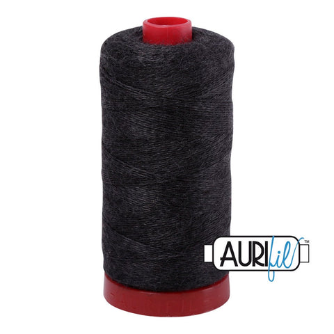 Aurifil LANA WOOL 8080 Smoke Charcoal Grey Gray 12 Weight Wt 350 Meters 383 Yards Spool Quilt Wool Quilting Thread