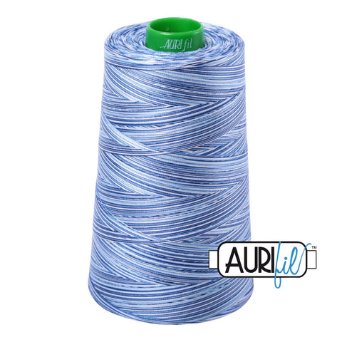 AURIFIL Variegated Cone 4655 Storm at Sea Blue Mako Cotton 40 Weight Wt 4700 Meters 5140 Yards Quilt Cotton Quilting Thread