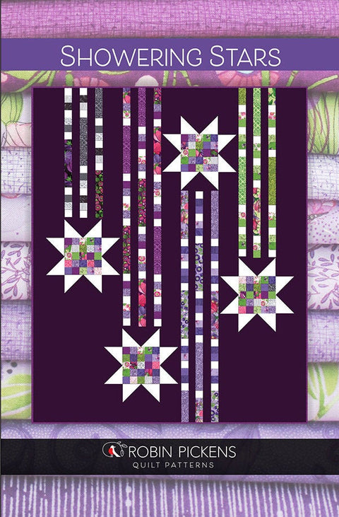 Robin Pickens Showering Stars Jelly Roll Friendly Star Twin Size Quilt Pattern 77 x 92