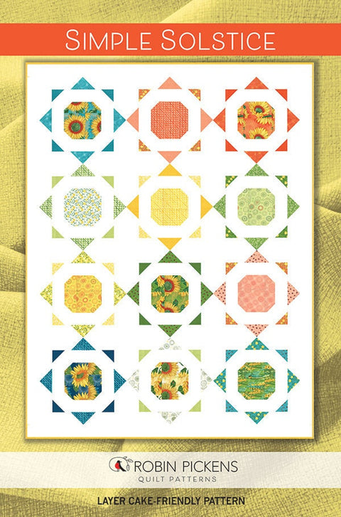 Robin Pickens Simple Solstice Layer Cake Friendly Twin Size Quilt Pattern 69 x 90