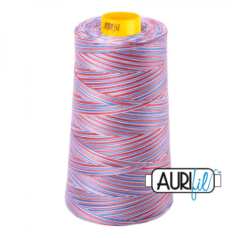 AURIFIL FORTY3 Cone 3852 Liberty Red Blue Variegated Mako Cotton 40/3 Weight Triple Ply 3000 M 3280 Yds Thread