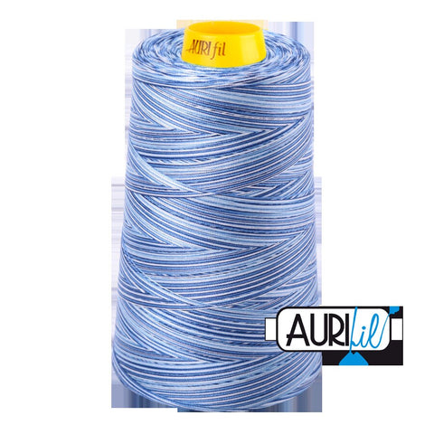 AURIFIL FORTY3 Cone 4655 Storm at Sea Blue Variegated Mako Cotton 40/3 Weight Triple Ply 3000 M 3280 Yds Thread