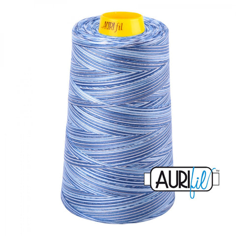 AURIFIL FORTY3 Cone 4655 Storm at Sea Blue Variegated Mako Cotton 40/3 Weight Triple Ply 3000 M 3280 Yds Thread