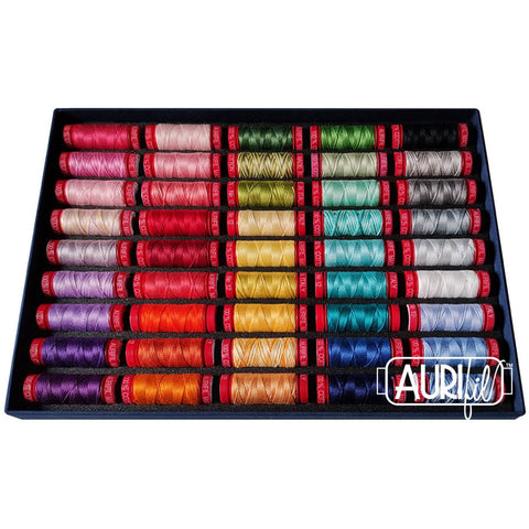 Aurifil Best Selection 2020 Collection 12 weight wt Mako Cotton Rainbow Primary Big Hand Stitch Embroidery Kantha Quilting Thread Set of 45