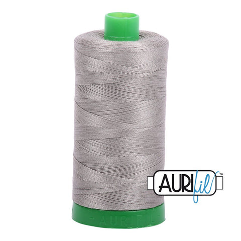 AURIFIL 6732 Earl Grey Gray MAKO 40 Weight Wt 1000m 1094y Spool Quilt Cotton Quilting Thread