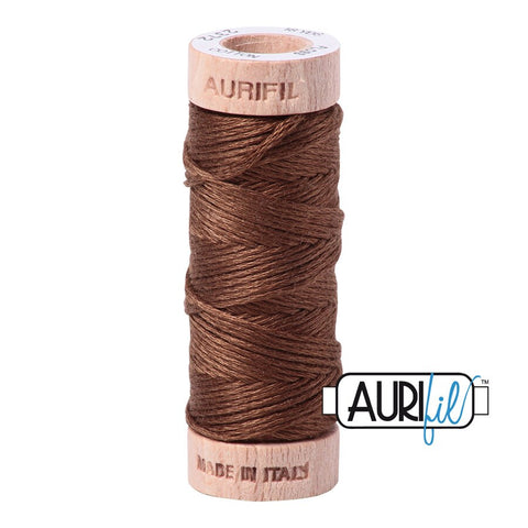 AURIFIL Floss Aurifloss 2372 Dark Antique Gold Brown Tan MAKO 6 Strand 18 yards Embroidery Cotton Thread Spool