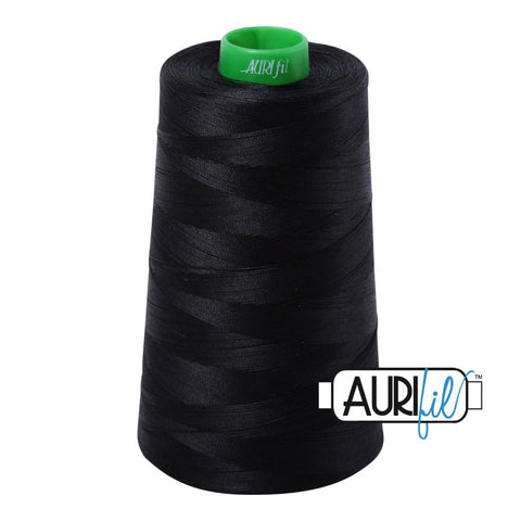 AURIFIL Cone 2692 Black Egyptian Mako Cotton 40 Weight Wt 4700 Meters 5140 Yards Quilt Cotton Quilting Thread