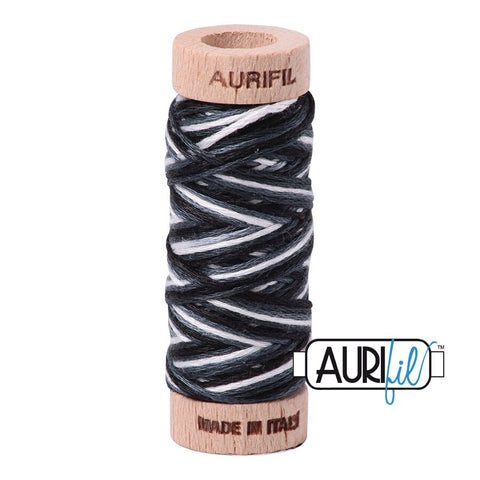 AURIFIL Floss Aurifloss 4665 Graphite Black Grey Gray White Variegated MAKO 6 Strand 18 yards Embroidery Cotton Thread Spool