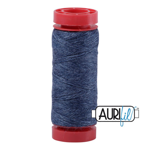 Aurifil BLUEBERRY Blue Color Builder 12 Weight Wt LANA Wool Acrylic 50m 54y Wool Applique Thread Set of 3 Spools 8009 8780 8092