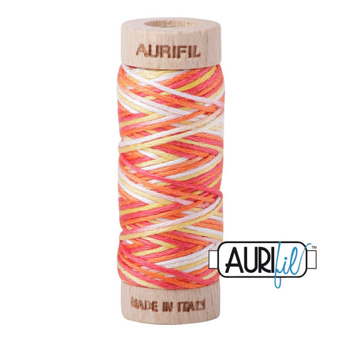 AURIFIL Floss Aurifloss 4657 Tramonto A Zoagli Orange Yellow Variegated MAKO 6 Strand 18 yards Embroidery Cotton Thread Spool