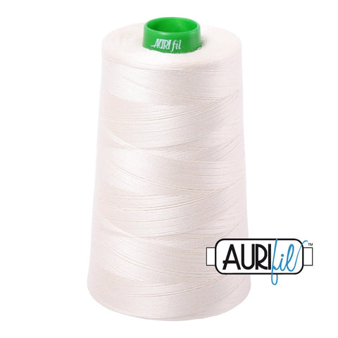 AURIFIL Cone 2026 Chalk Beige Cream Egyptian Mako Cotton 40 Weight Wt 4700 Meters 5140 Yards Quilt Cotton Quilting Thread