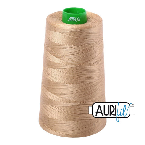 AURIFIL Cone 5010 Blonde Beige Egyptian Mako Cotton 40 Weight Wt 4700 Meters 5140 Yards Quilt Cotton Quilting Thread