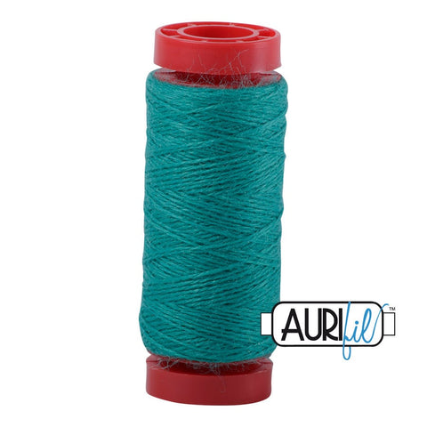 Aurifil LANA WOOL 8870 Caribbean Teal Blue Green 12 Weight Wt 50 Meters 54 Yards Spool Quilt Wool Quilting Thread