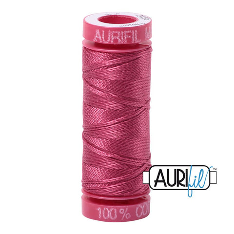 AURIFIL 2455 Medium Carmine Red MAKO 12 Weight Wt 54 Yards Spool Quilt Cotton Quilting Thread