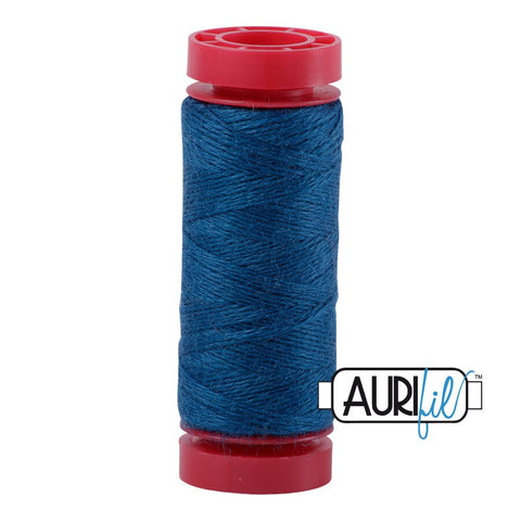 Aurifil LANA WOOL 8735 Deep Teal Blue 12 Weight Wt 50 Meters 54 Yards Spool Quilt Wool Quilting Thread