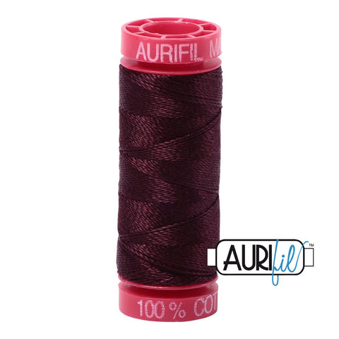 AURIFIL 2465 Very Dark Brown MAKO 12 Weight Wt 54 Yards Spool Quilt Cotton Quilting Thread