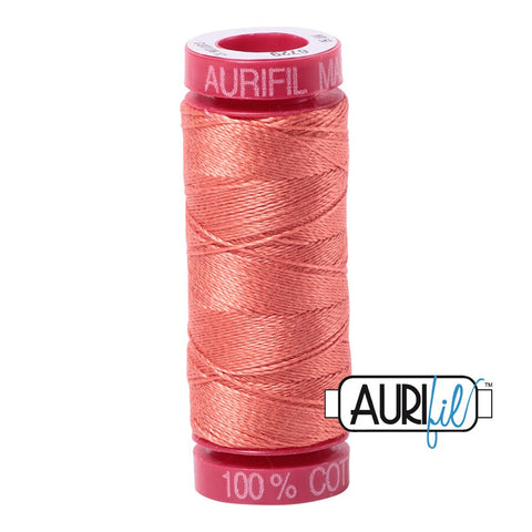AURIFIL 6729 Tangerine Dream Orange MAKO 12 Weight Wt 54 Yards Spool Quilt Cotton Quilting Thread