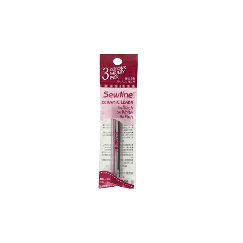 Sewline Mechanical Fabric Pencil VARIETY PACK Pink Black White Ceramic Lead Refills FAB50033