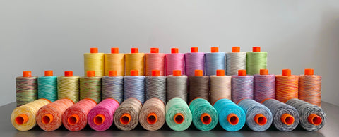 AURIFIL Variegated 4657 Tramonto a Zaogli MAKO 50 Weight Wt 1300m 1422y Pink Orange Yellow White Spool Quilt Cotton Quilting Thread