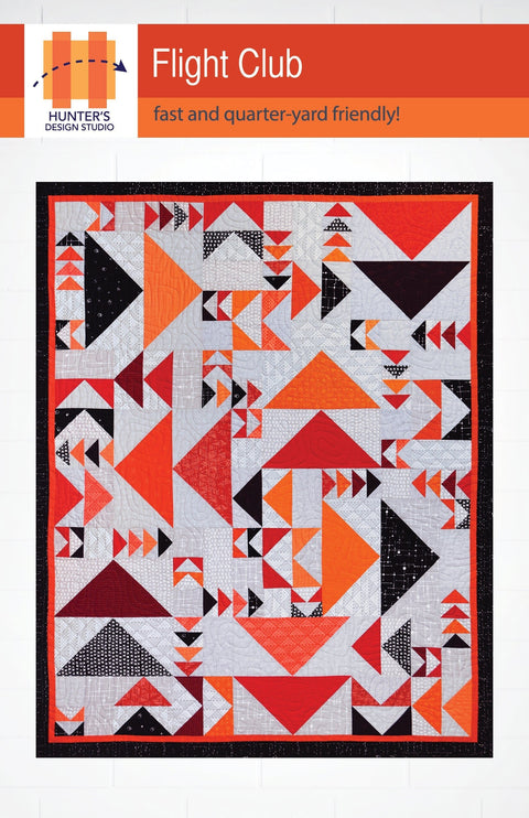 Hunter's Design Studio HDS Flight Club Precut Friendly 1/4 Yard Fat Quarter Printed Modern Quilt Pattern 54 x 68