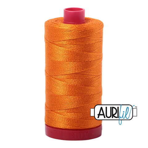 AURIFIL 1133 Bright Orange Pumpkin MAKO 12 Weight Wt 350M 356Yd Spool Quilt Cotton Quilting Thread