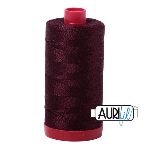 AURIFIL 2465 Very Dark Brown MAKO 12 Weight Wt 350M 356Yd Spool Quilt Cotton Quilting Thread